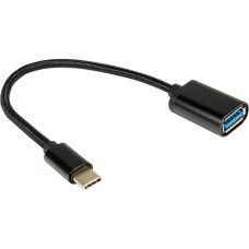 USB-A Buchse(schwarz, 20cm, gesleevt)