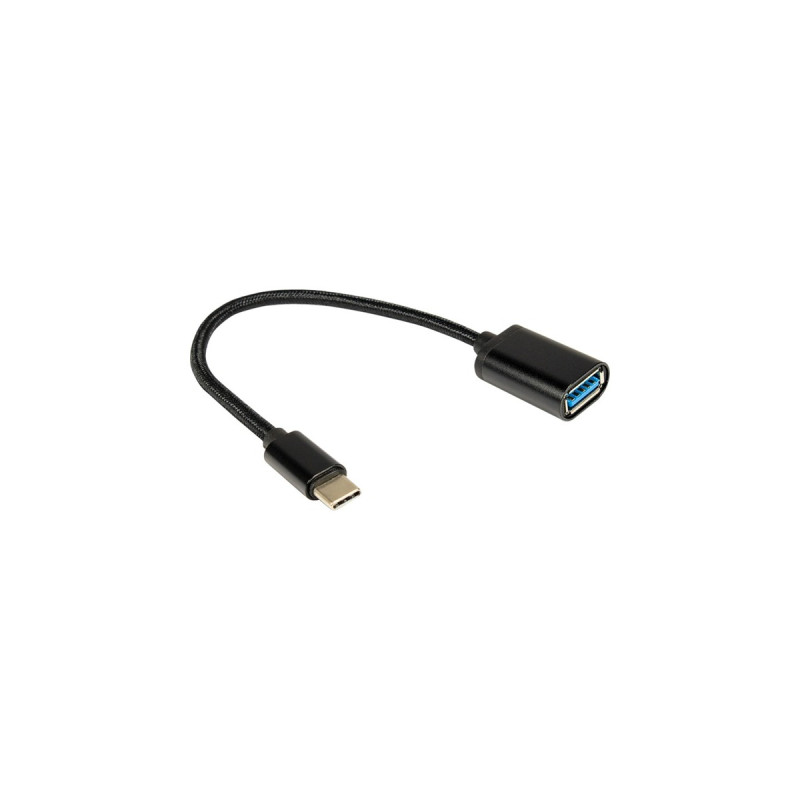 USB-A Buchse(schwarz, 20cm, gesleevt)