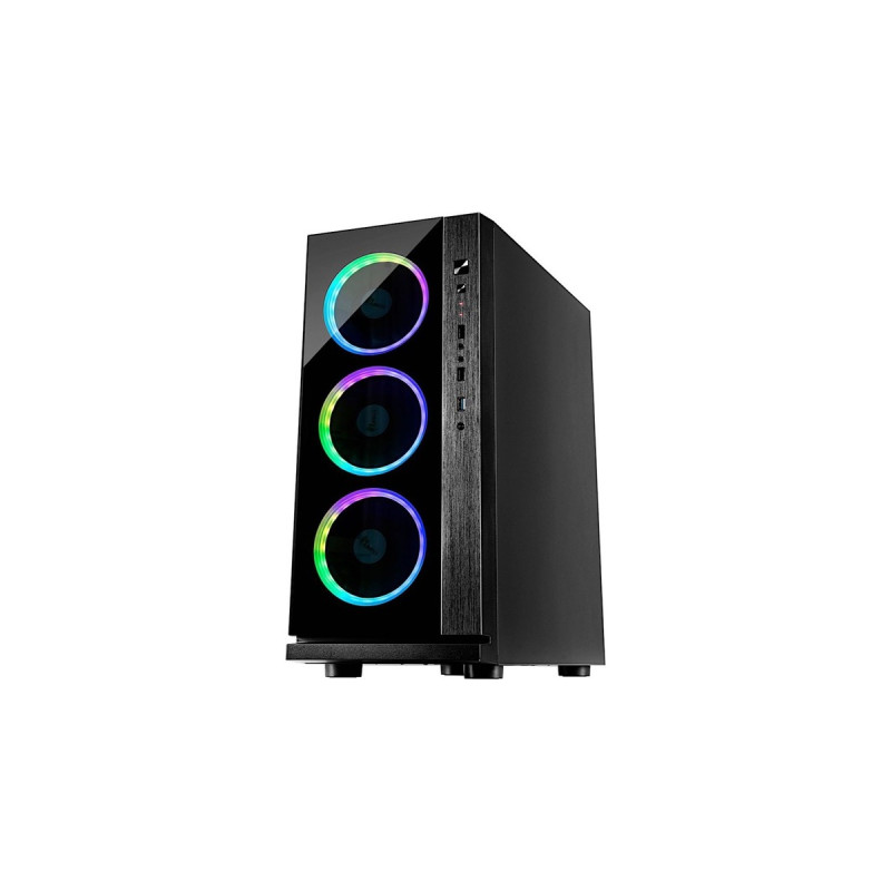 Inter-Tech W-III RGB, Tower-Gehäuse(schwarz, Frontblende aus Tempered Glass )