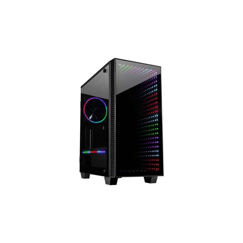 Inter-Tech X-608 Infinity Micro Infinity-Mirror, Tower-Gehäuse(schwarz, Tempered Glass)