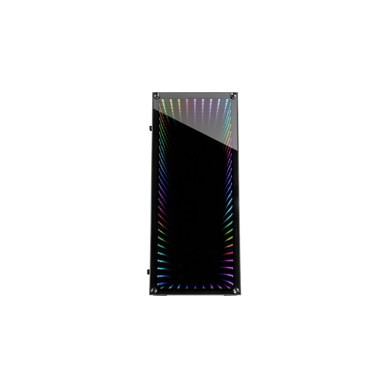 Inter-Tech X-908 Infini2 Infinity-Mirror, Tower-Gehäuse(schwarz, Tempered Glass)