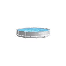 Intex Frame Pool Set Prism Rondo 126712GN, Ø 366 x 76cm, Schwimmbad(grau/blau, Kartuschen-Filteranlage 28604GS)