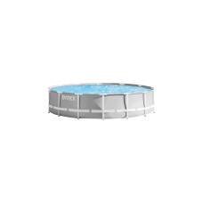 Intex Frame Pool Set Prism Rondo 126720GN, Ø 427 x 107cm, Schwimmbad(grau/blau, Kartuschen-Filteranlage ECO 638G)
