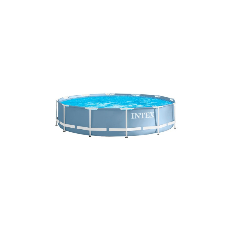 Intex Frame Pool Set Prism Rondo 126724GN, Ø 457 x 107cm, Schwimmbad(grau/blau, Kartuschen-Filteranlage ECO 638G)