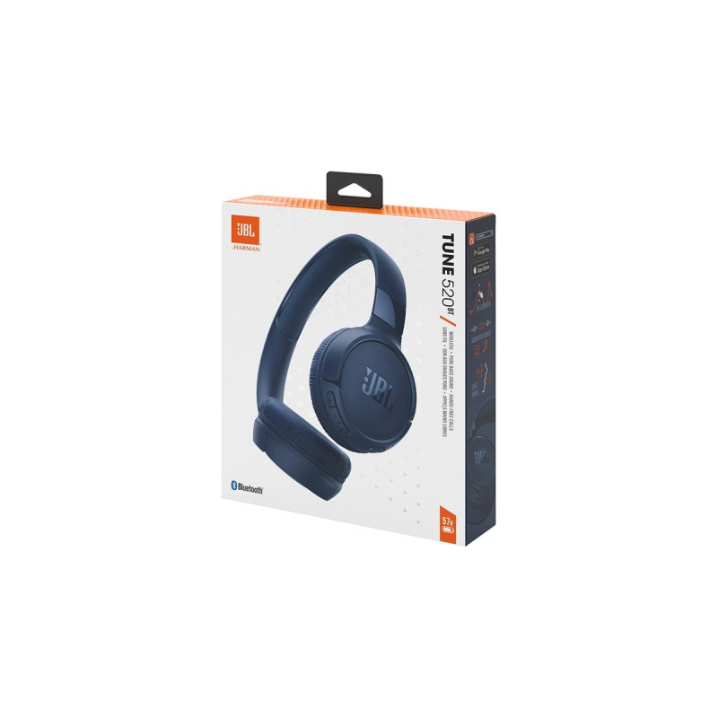 JBL Tune 520BT, Kopfhörer(blau, Bluetooth, USB-C)