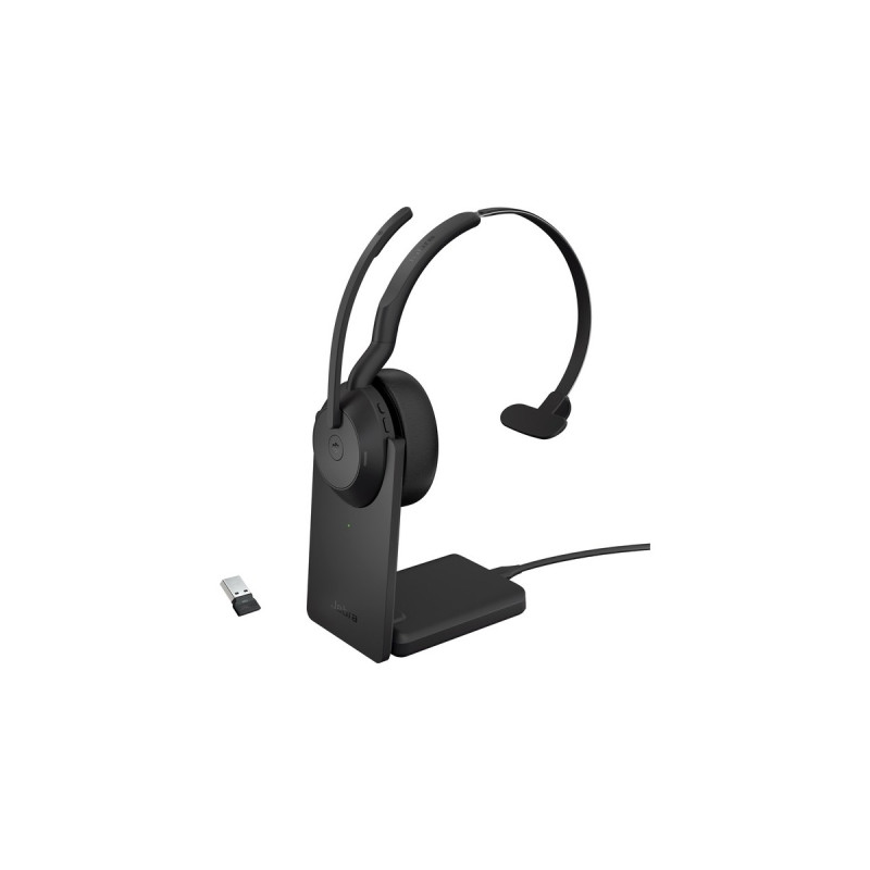 Jabra Evolve2 55, mit Ladestation, Headset(schwarz, Mono, Microsoft Teams, USB-A, Link380a)