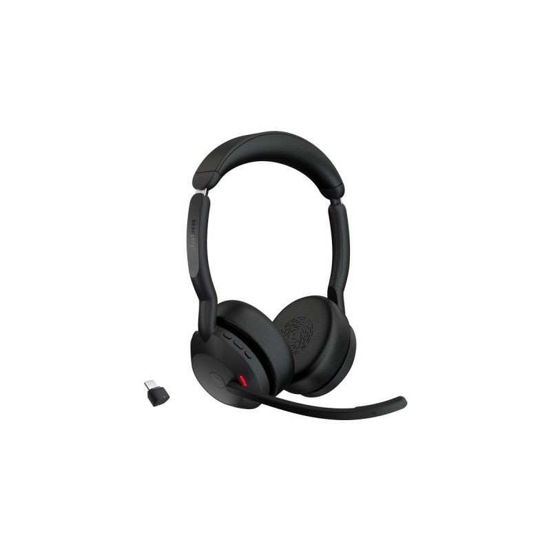 Jabra Evolve2 55, mit Ladestation, Headset(schwarz, Stereo, UC, USB-C, Link380c)