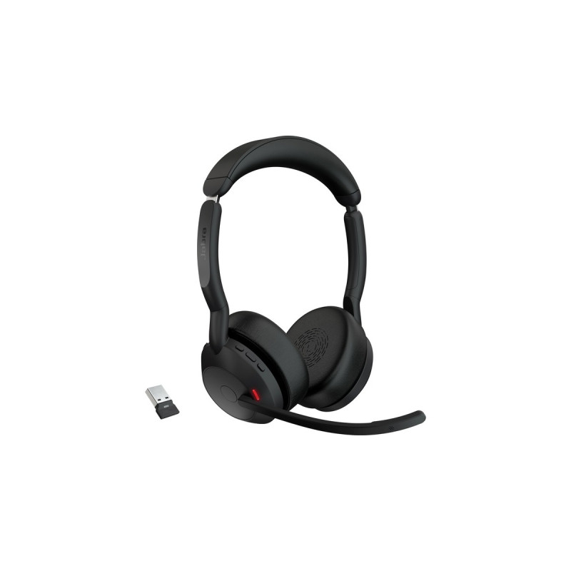 Jabra Evolve2 55, mit Ladestation, Headset(schwarz, Stereo, UC, USB-A, Link380a)