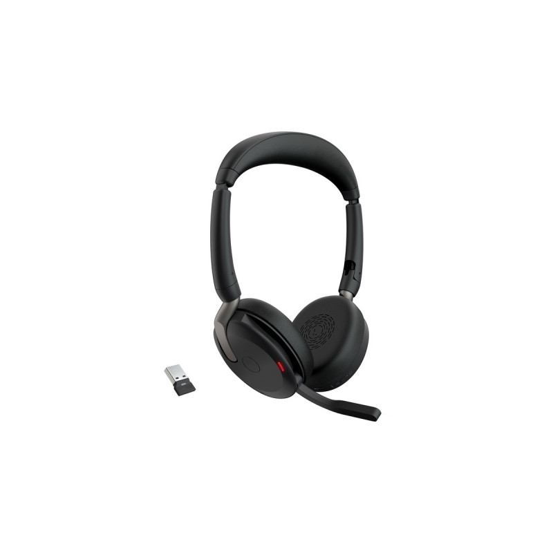Jabra Evolve2 65 Flex Duo WLC, mit Ladepad, Headset(schwarz, Stereo, UC, USB-A, Link380a)