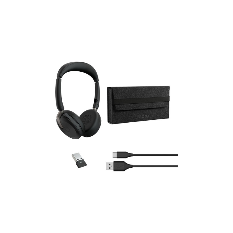 Jabra Evolve2 65 Flex Duo, Headset(schwarz, Stereo, UC, USB-A, Link380a)