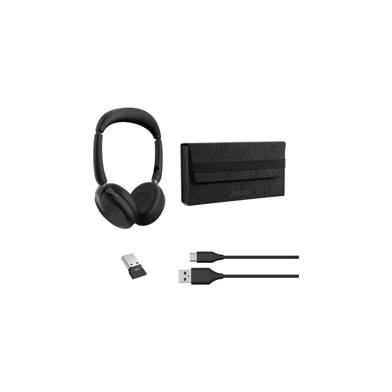 Jabra Evolve2 65 Flex Duo, Headset(schwarz, Stereo, Microsoft Teams, USB-A, Link380a)