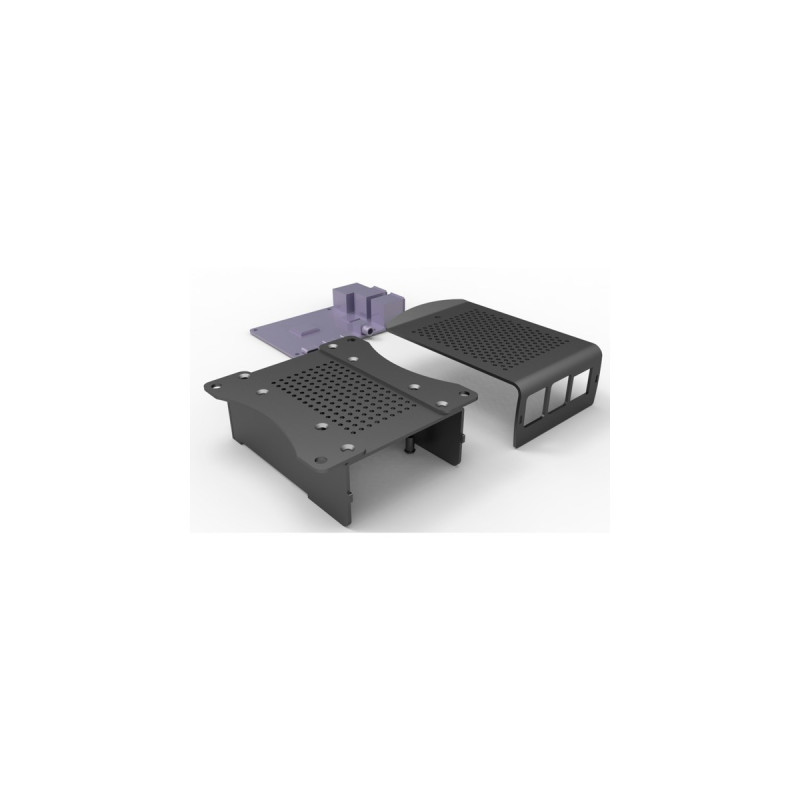 Joy-IT Aluminiumgehäuse für Raspberry Pi 4 B(schwarz, für Raspberry Pi 4 B)