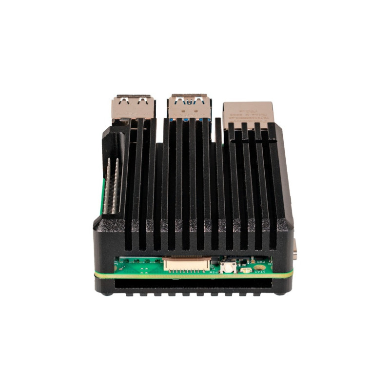 Joy-IT Aluminiumgehäuse für Raspberry Pi 5(schwarz, Armor Case Block)