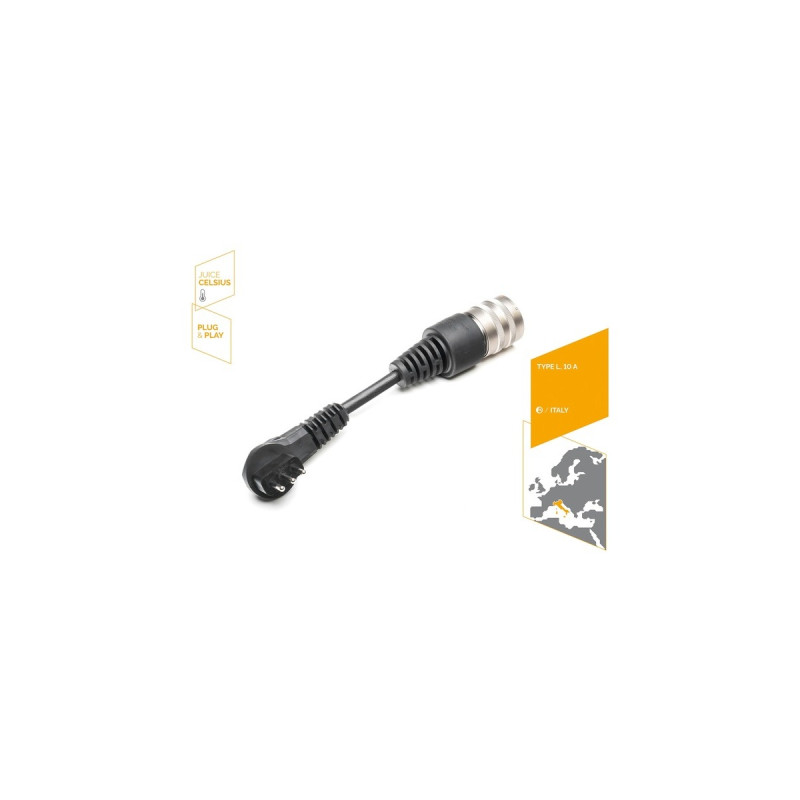 Juice Technology Sicherheitsadapter JUICE CONNECTOR, TYP L (IT), 10A CELSIUS(schwarz, für JUICE BOOSTER 2, mit Temperatursensor)