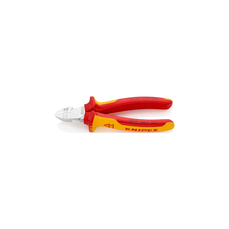 KNIPEX Abisolier-Seitenschneider 14 26 160, Schneid-Zange(rot/gelb, Länge 160mm, VDE-geprüft)