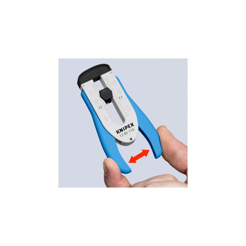 KNIPEX Abisolierwerkzeug 12 85 110 SB für Glasfaser, Abisolier-/ Abmantelungswerkzeug(blau/weiß)
