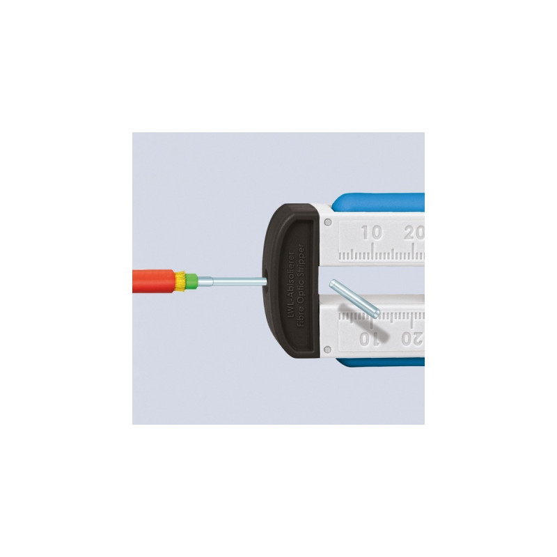 KNIPEX Abisolierwerkzeug 12 85 110 SB für Glasfaser, Abisolier-/ Abmantelungswerkzeug(blau/weiß)