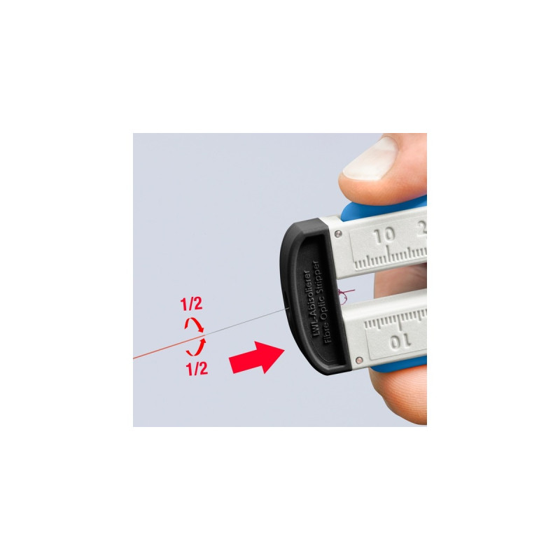 KNIPEX Abisolierwerkzeug 12 85 110 SB für Glasfaser, Abisolier-/ Abmantelungswerkzeug(blau/weiß)