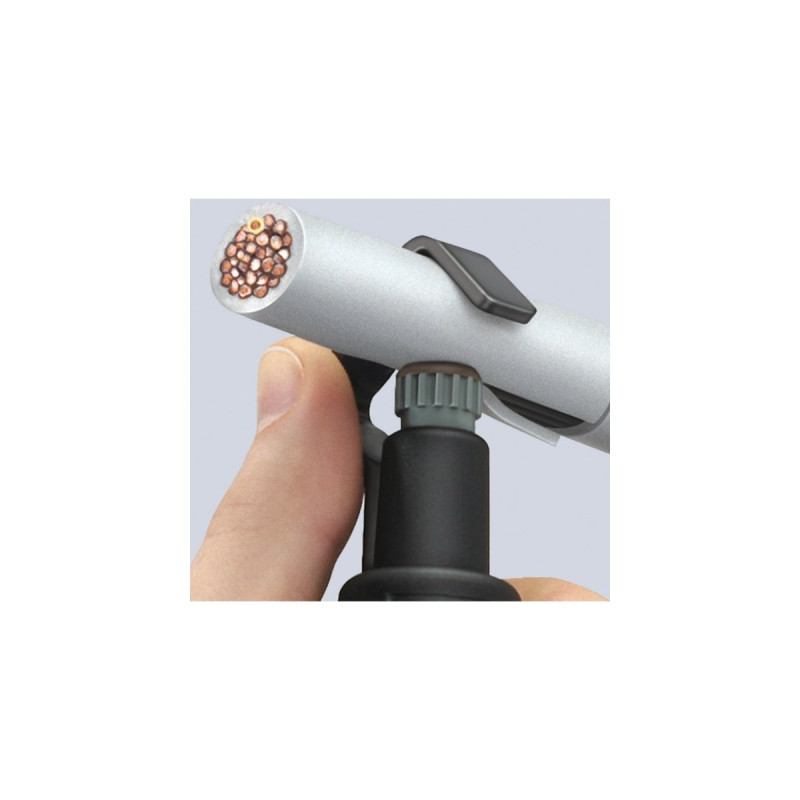 KNIPEX Abmantelungswerkzeug 16 30 135 SB, Abisolier-/ Abmantelungswerkzeug(drehbarer Griffkörper, Rändelmutter)