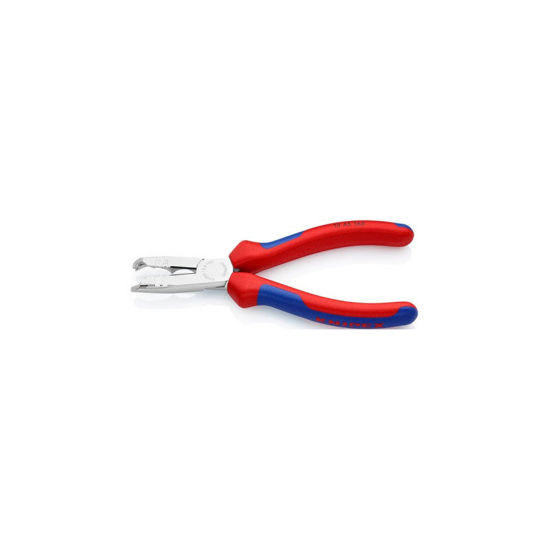 KNIPEX Abmantelungszange 1345165, Abisolier-Zange(rot/blau, mit Seitenschneider)