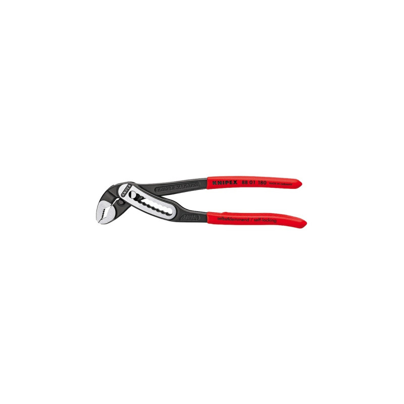 KNIPEX Alligator 8801180, 180mm, Rohr- / Wasserpumpen-Zange(schwarz/rot, 9-stufig verstellbar)