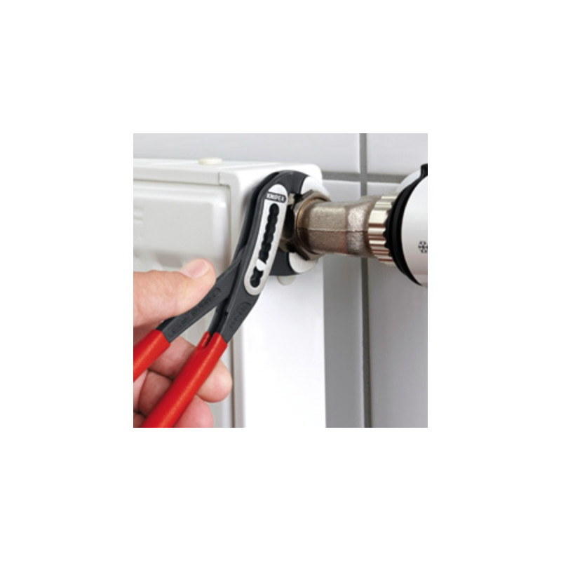 KNIPEX Alligator 8801180, 180mm, Rohr- / Wasserpumpen-Zange(schwarz/rot, 9-stufig verstellbar)