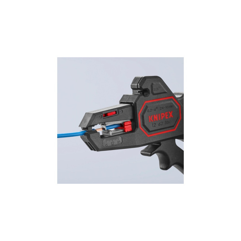 KNIPEX Automatische Abisolier-Zange 12 62 180 SB(schwarz/rot, integrierter Drahtschneider)