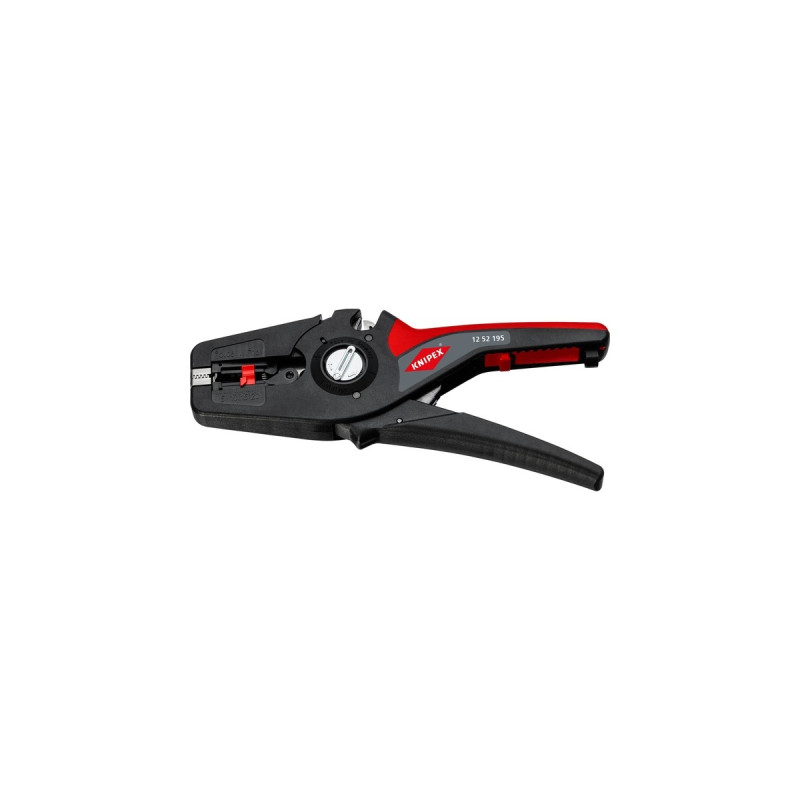 KNIPEX Automatische Abisolierzange PreciStrip16, Abisolier-Zange(schwarz/rot, integrierter Drahtschneider)