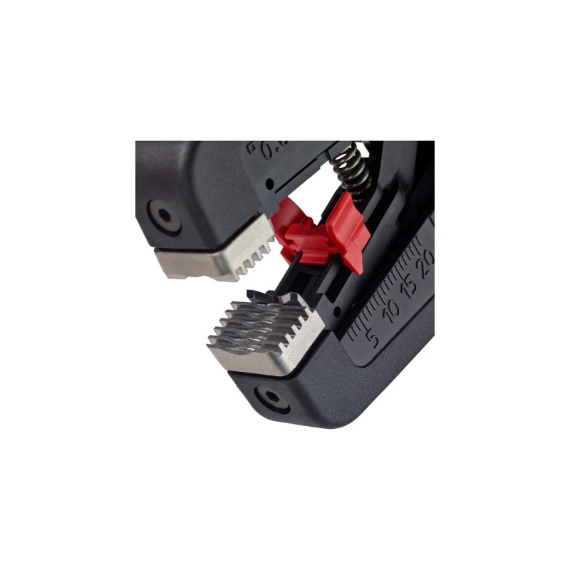 KNIPEX Automatische Abisolierzange PreciStrip16, Abisolier-Zange(schwarz/rot, integrierter Drahtschneider)