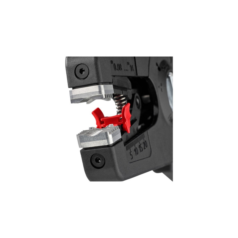 KNIPEX Automatische Abisolierzange PreciStrip16, Abisolier-Zange(schwarz/rot, integrierter Drahtschneider)