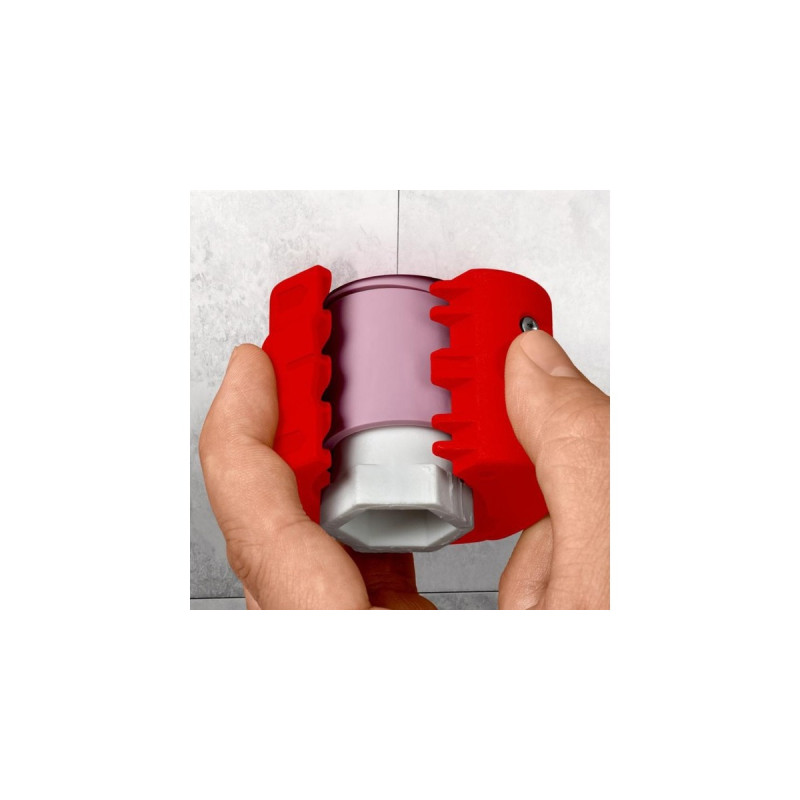 KNIPEX BiX, Rohrschneider für Kunststoffrohre und Dichthülsen(rot/blau)