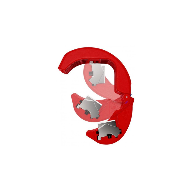 KNIPEX BiX, Rohrschneider für Kunststoffrohre und Dichthülsen(rot/blau)