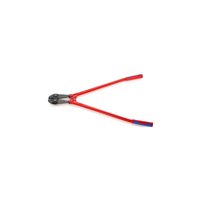 KNIPEX Bolzenschneider 71 72 910, Schneid-Zange(rot/blau, 12-fach einstellbar, mit Dämpfer)