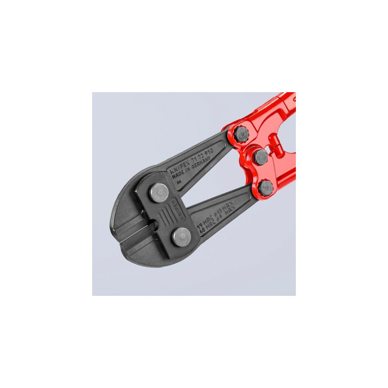 KNIPEX Bolzenschneider 71 72 910, Schneid-Zange(rot/blau, 12-fach einstellbar, mit Dämpfer)