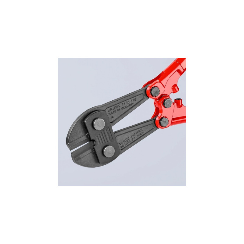 KNIPEX Bolzenschneider 71 72 910, Schneid-Zange(rot/blau, 12-fach einstellbar, mit Dämpfer)