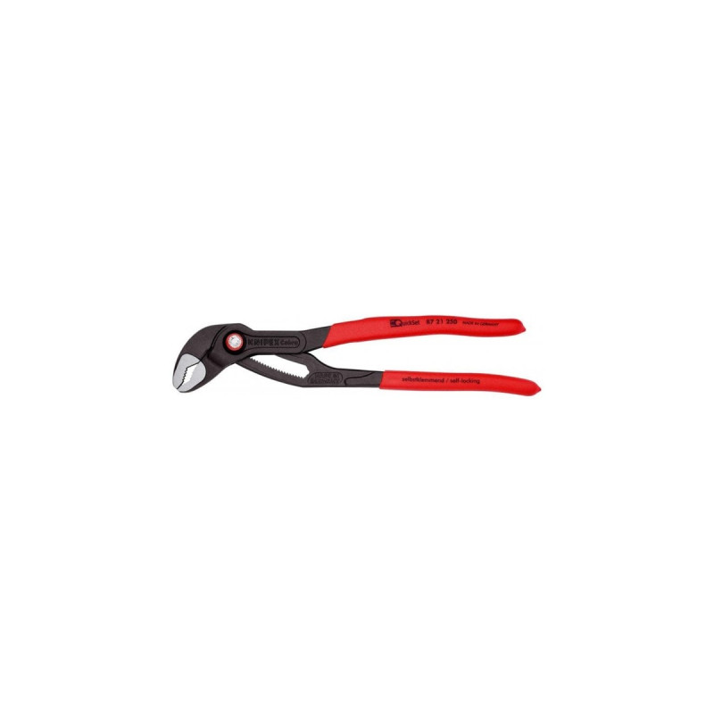 KNIPEX Cobra QuickSet Rohr- / Wasserpumpen-Zange 87 21 250(rot, Länge 250mm, für Rohre bis 2