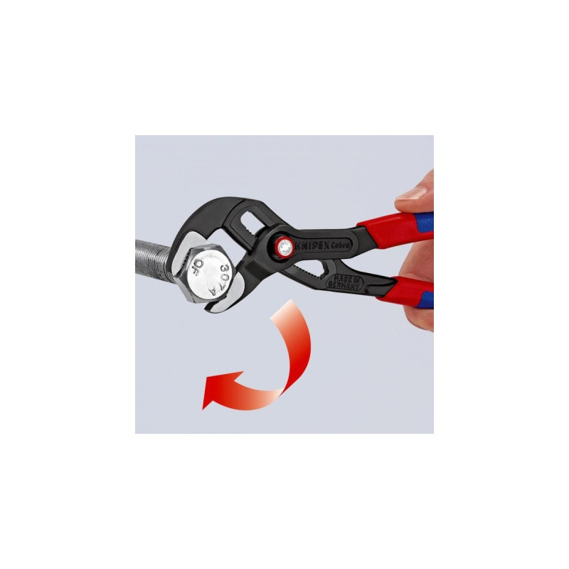 KNIPEX Cobra QuickSet Rohr- / Wasserpumpen-Zange 87 21 250(rot, Länge 250mm, für Rohre bis 2