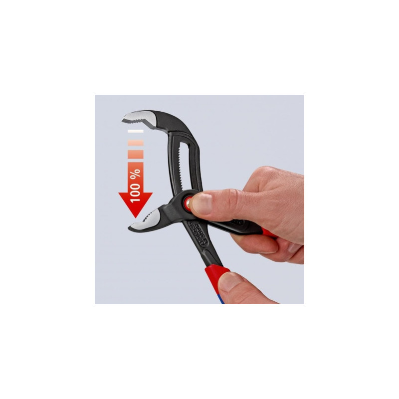 KNIPEX Cobra QuickSet Rohr- / Wasserpumpen-Zange 87 21 250(rot, Länge 250mm, für Rohre bis 2