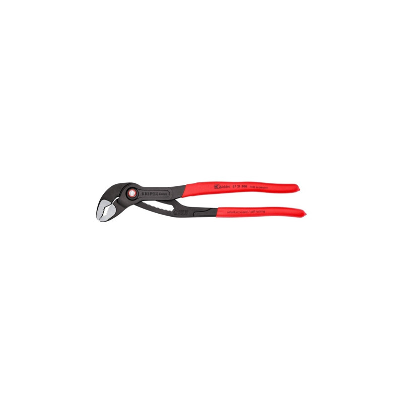 KNIPEX Cobra QuickSet Rohr- / Wasserpumpen-Zange 87 21 300(rot, Länge 300mm, für Rohre bis 2.3/4