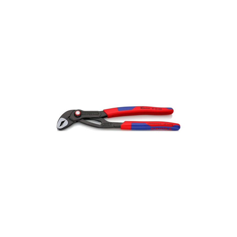 KNIPEX Cobra QuickSet Rohr- / Wasserpumpen-Zange 87 22 250(rot/blau, Länge 250mm, für Rohre bis 2