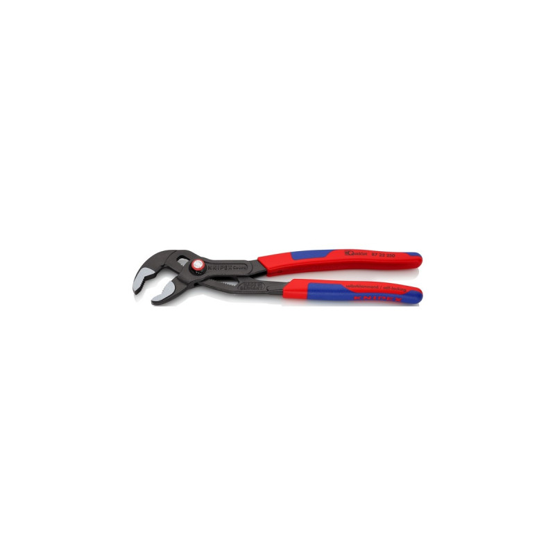KNIPEX Cobra QuickSet Rohr- / Wasserpumpen-Zange 87 22 250(rot/blau, Länge 250mm, für Rohre bis 2