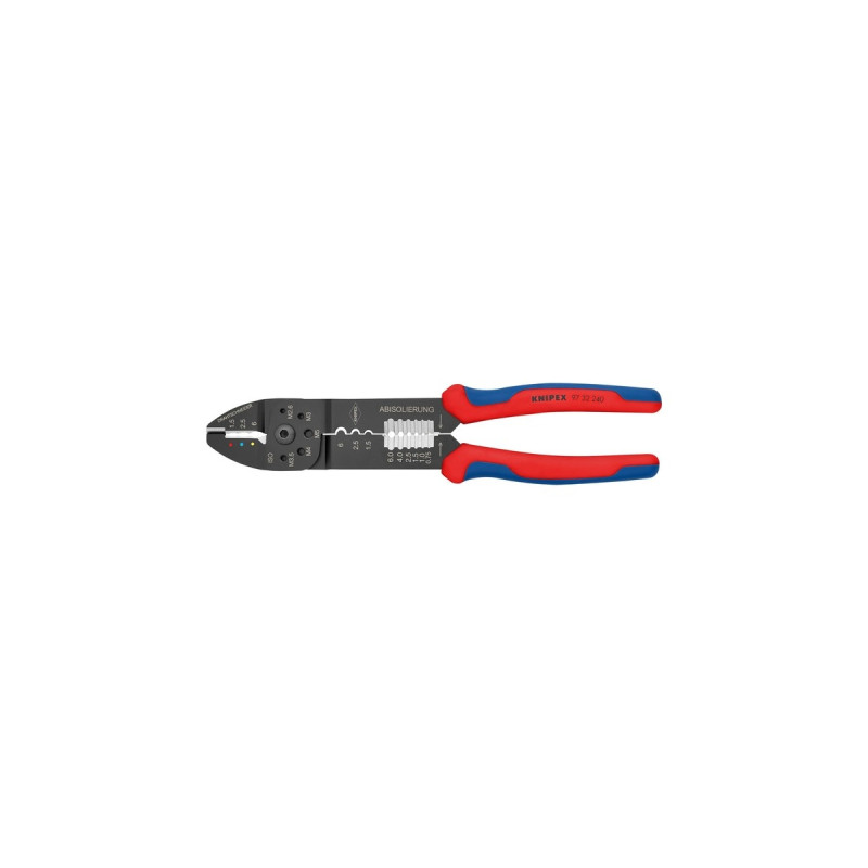 KNIPEX Crimpzange 97 32 240(rot/blau, Abisolieren, Crimpen 0,5 - 6,0mm²)