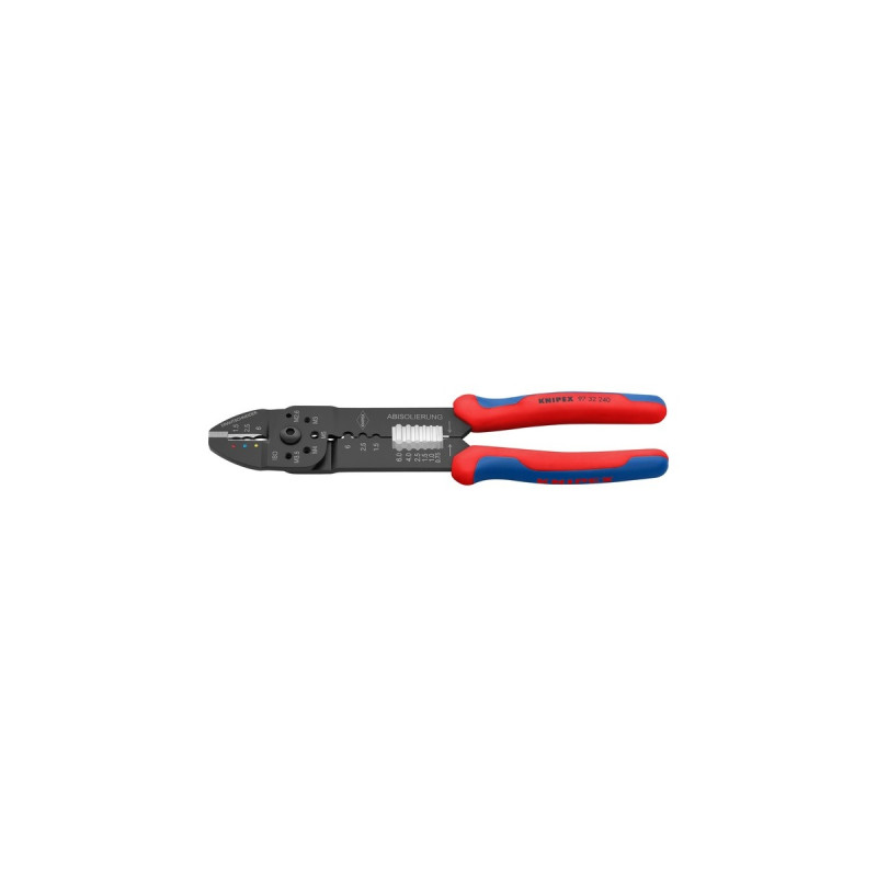 KNIPEX Crimpzange 97 32 240(rot/blau, Abisolieren, Crimpen 0,5 - 6,0mm²)