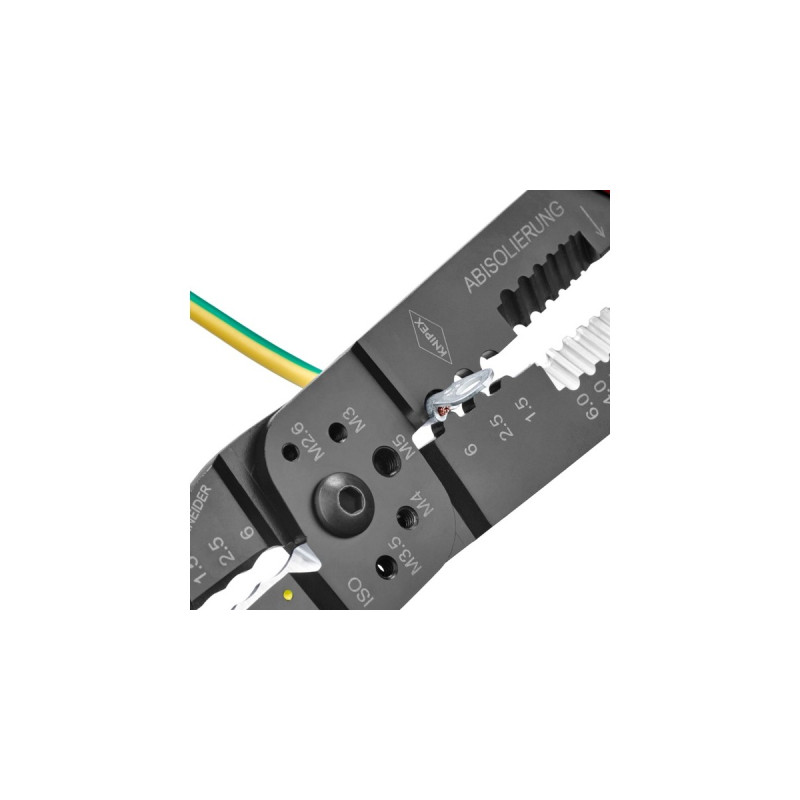 KNIPEX Crimpzange 97 32 240(rot/blau, Abisolieren, Crimpen 0,5 - 6,0mm²)