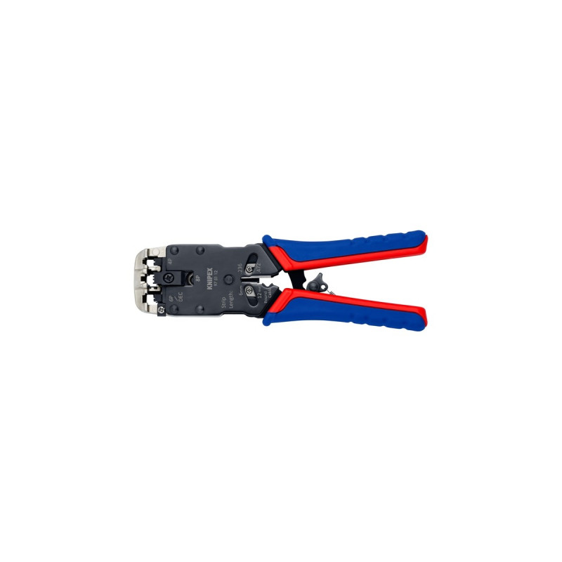 KNIPEX Crimpzange 97 51 12 SB(blau/rot, RJ-10, RJ-11/12 und RJ-45-Stecker)