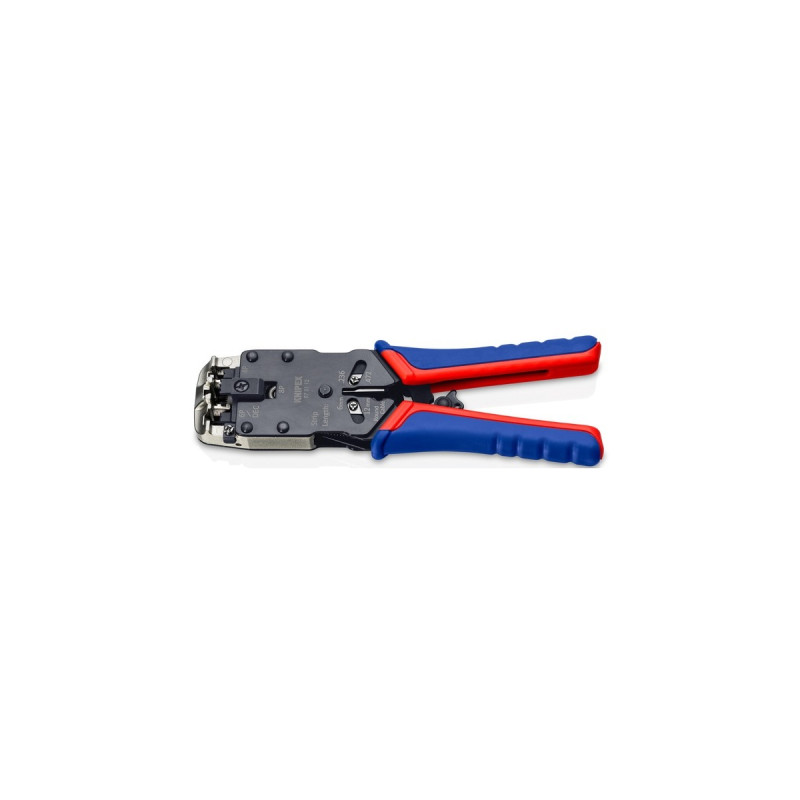 KNIPEX Crimpzange 97 51 12 SB(blau/rot, RJ-10, RJ-11/12 und RJ-45-Stecker)