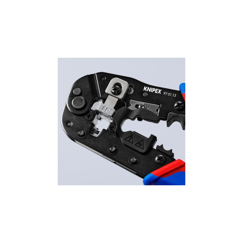 KNIPEX Crimpzange 97 51 13 für Westernstecker(blau/rot, für RJ-45-Stecker)