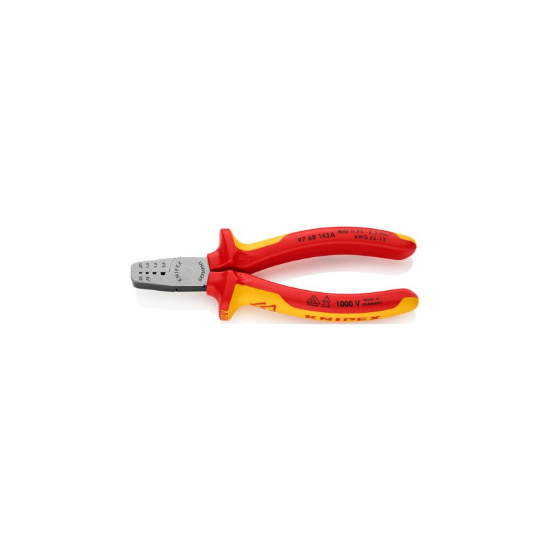 KNIPEX Crimpzange 97 68 145 A(für Aderendhülsen 0,25 - 2,5mm², VDE)