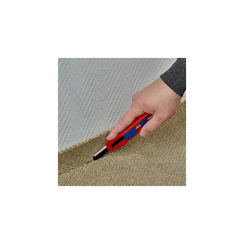 KNIPEX CutiX Universalmesser, Teppichmesser(rot/blau, inkl. 2 Klingen)