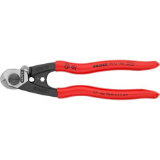 KNIPEX Drahtseilschere 95 61 190 , Schneid-Zange(mit zwei Pressprofilen für Endhülsen)